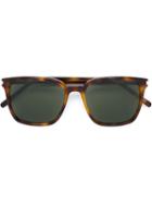Saint Laurent - Rectangular Frame Sunglasses - Unisex - Acetate - One Size, Brown, Acetate