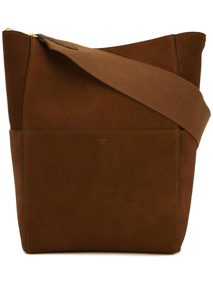 Céline Sangle Bag, Women's, Brown, Calf Leather
