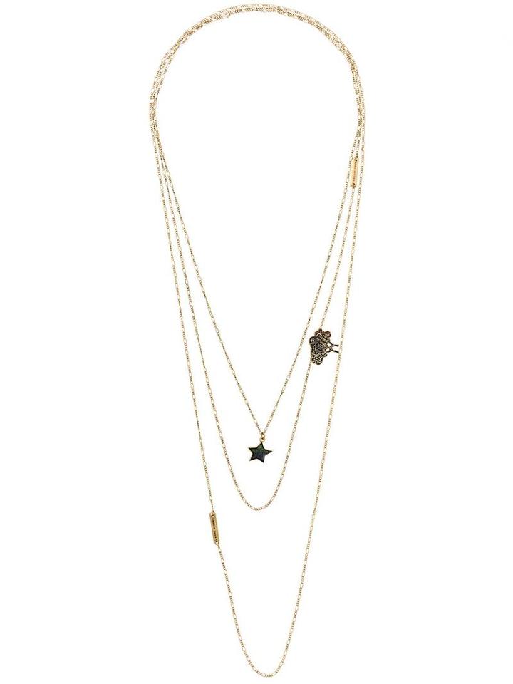Marc Jacobs Star And Tree Charm Necklace, Women's, Metallic