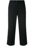 Aalto - Straight Cropped Trousers - Women - Wool/elastodiene - 42, Black, Wool/elastodiene