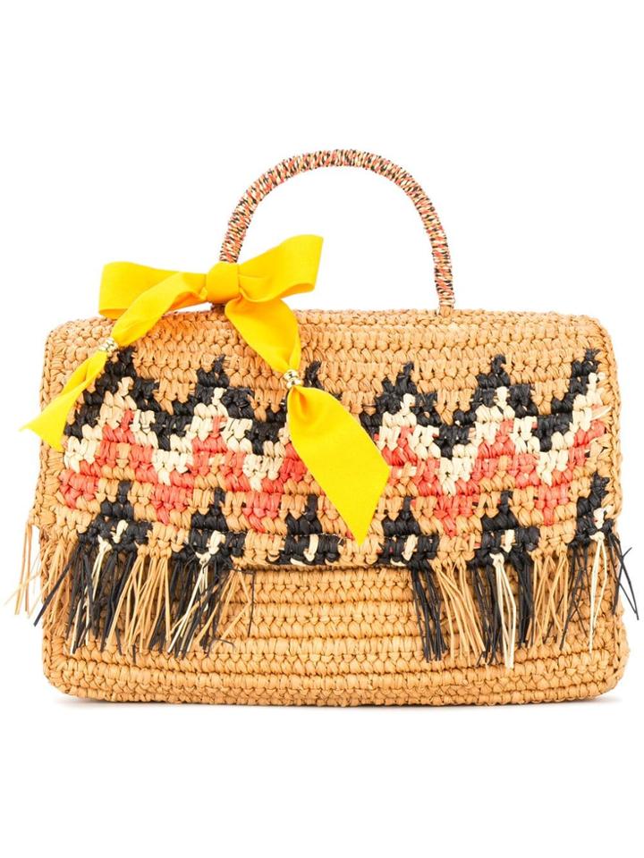 Sensi Studio La Cartera Zigzag Pattern Handbag - Brown