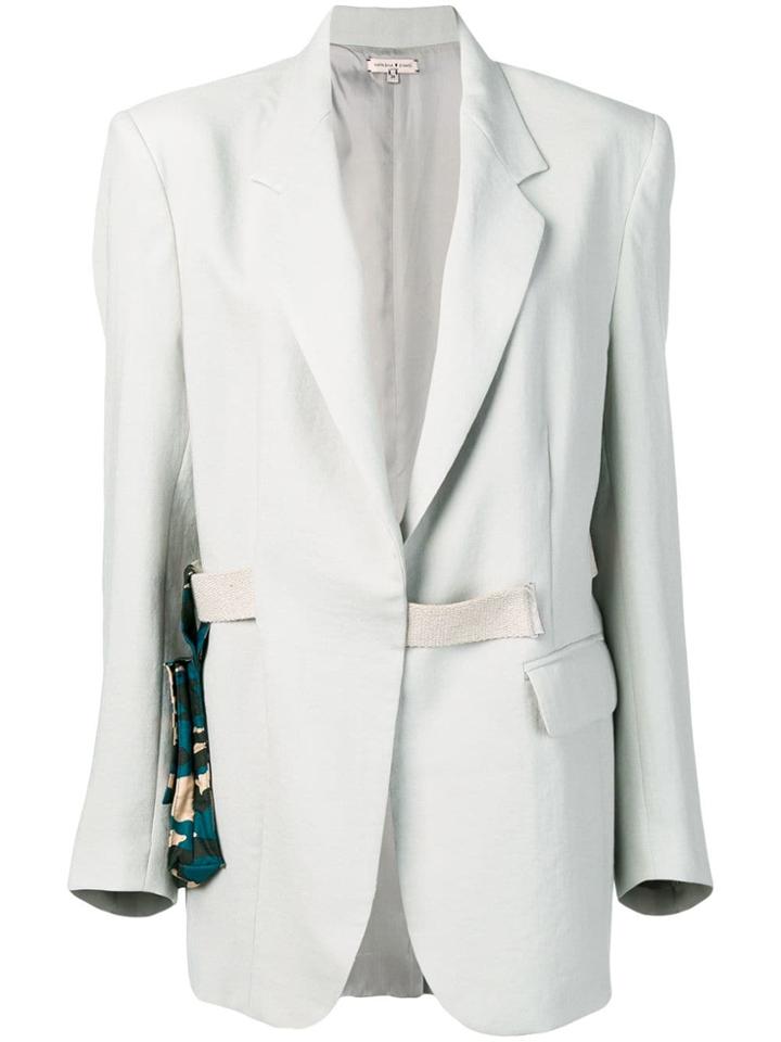 Natasha Zinko Oversized Blazer With Belt Bag - Grey