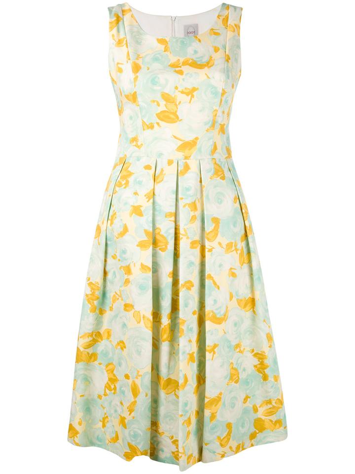 Eggs - Floral Print Dress - Women - Cotton/polyester/acetate - 42, Yellow/orange, Cotton/polyester/acetate