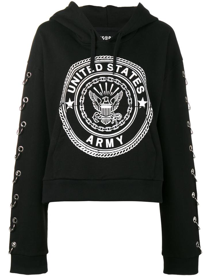 Filles A Papa - Squad Embellished Hoodie - Women - Cotton - 2, Black, Cotton