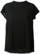 Chalayan Pleated Back T-shirt, Women's, Size: 40, Black, Cotton/polyester