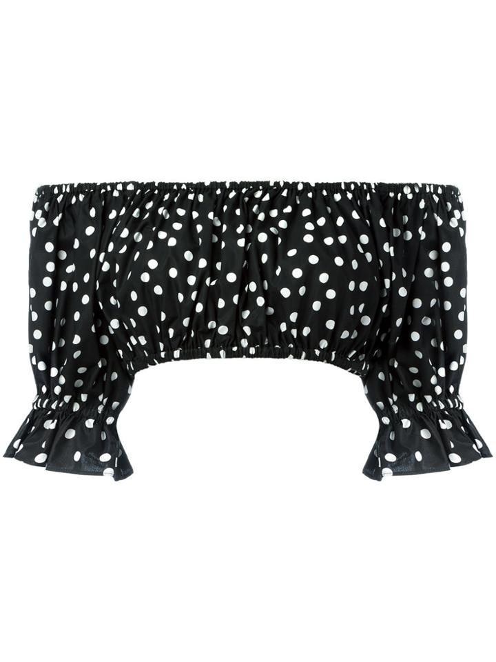 Dolce & Gabbana Elasticated Hem Bandeau Top - Black