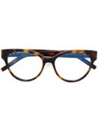 Saint Laurent Eyewear Oval Shaped Glasses - Brown