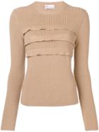 Red Valentino Ruffled Front Jumper - Brown