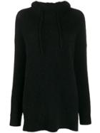 Ganni Oversized Knitted Hoodie - Black