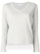 Fabiana Filippi Fine Knit V-neck Sweater - Grey