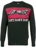 Just Cavalli Leopard Motif Jumper - Black