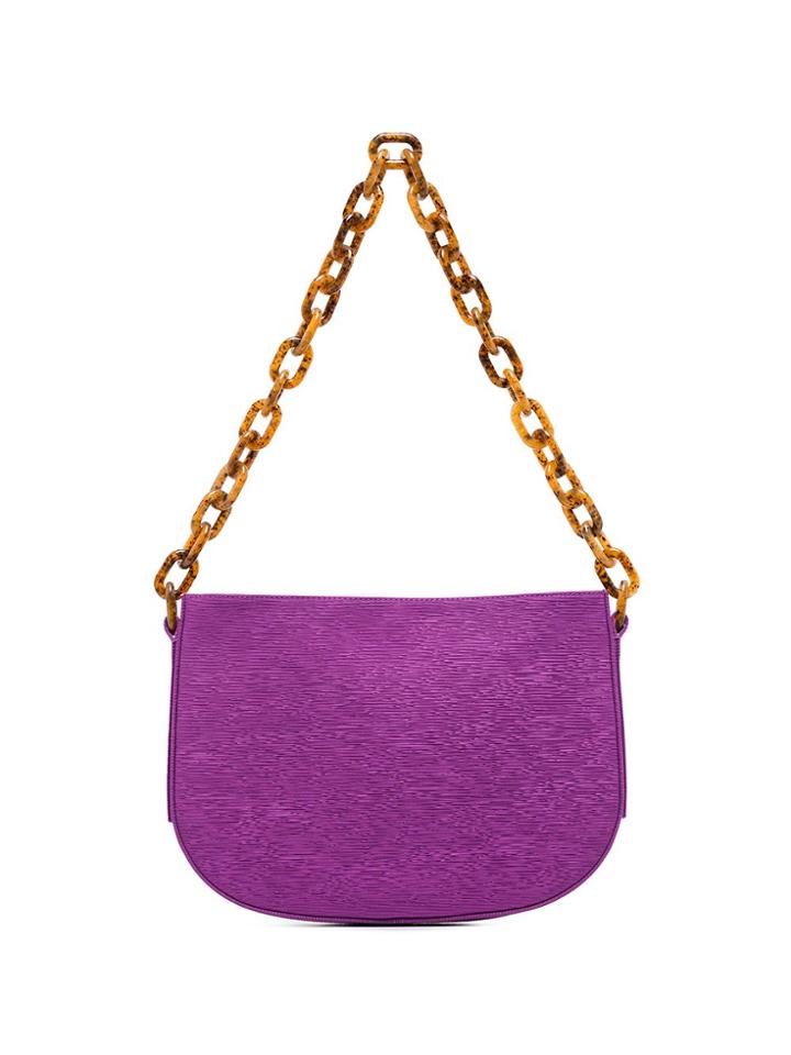 By Far Purple Pelle Chain Shoulder Bag