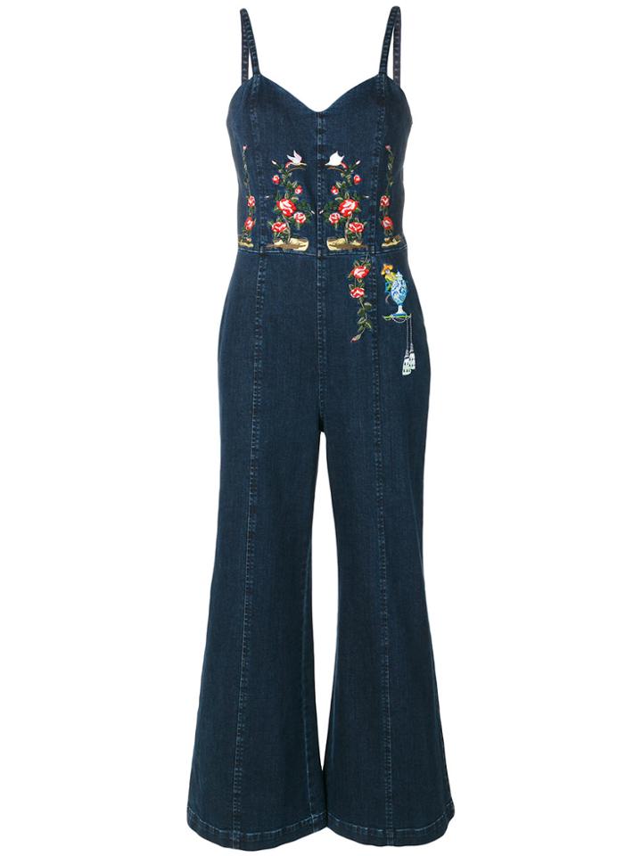 Vivetta Embroidered Denim Jumpsuit - Blue