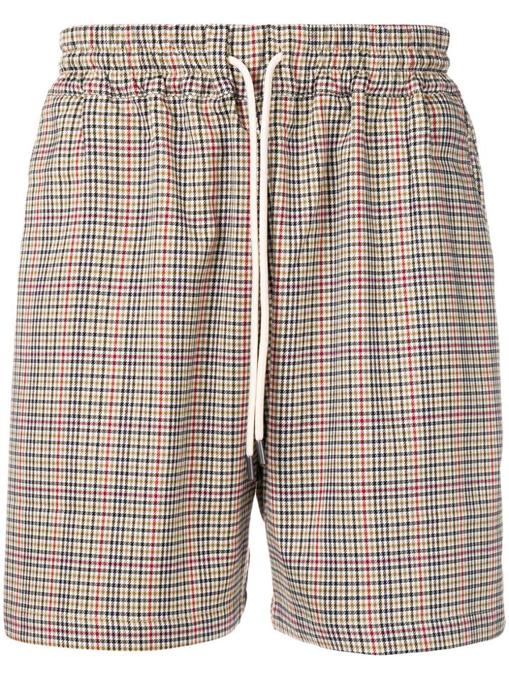 Drôle De Monsieur Houndstooth Shorts - Nude & Neutrals