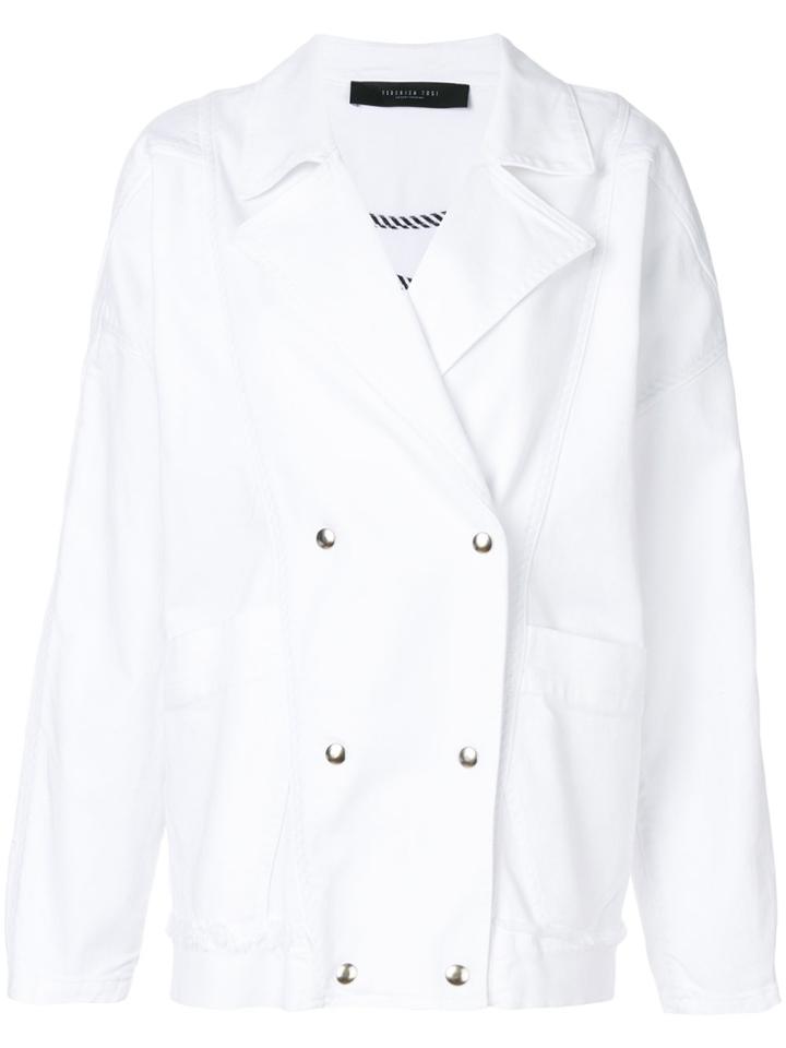 Federica Tosi Boxy Double Breasted Jacket - White