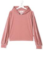 Andorine Teen Velvet Cropped Hoodie - Pink