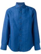 Brunello Cucinelli Plain Shirt, Men's, Size: Xl, Blue, Cotton