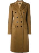 Dolce & Gabbana Double Breasted Coat, Women's, Size: 42, Nude/neutrals, Silk/spandex/elastane/cashmere/virgin Wool