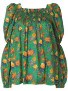 La Doublej Garden Print Blouse - Green