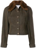 Christian Dior Vintage Mink Fur Trim Jacket - Brown