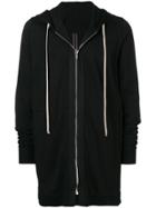 Rick Owens Long Zipped Hoodie - Black