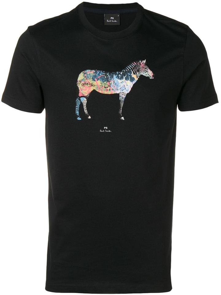 Ps Paul Smith Zebra Print T-shirt - Black