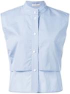 Tome Sleeveless Cropped Shirt - Blue