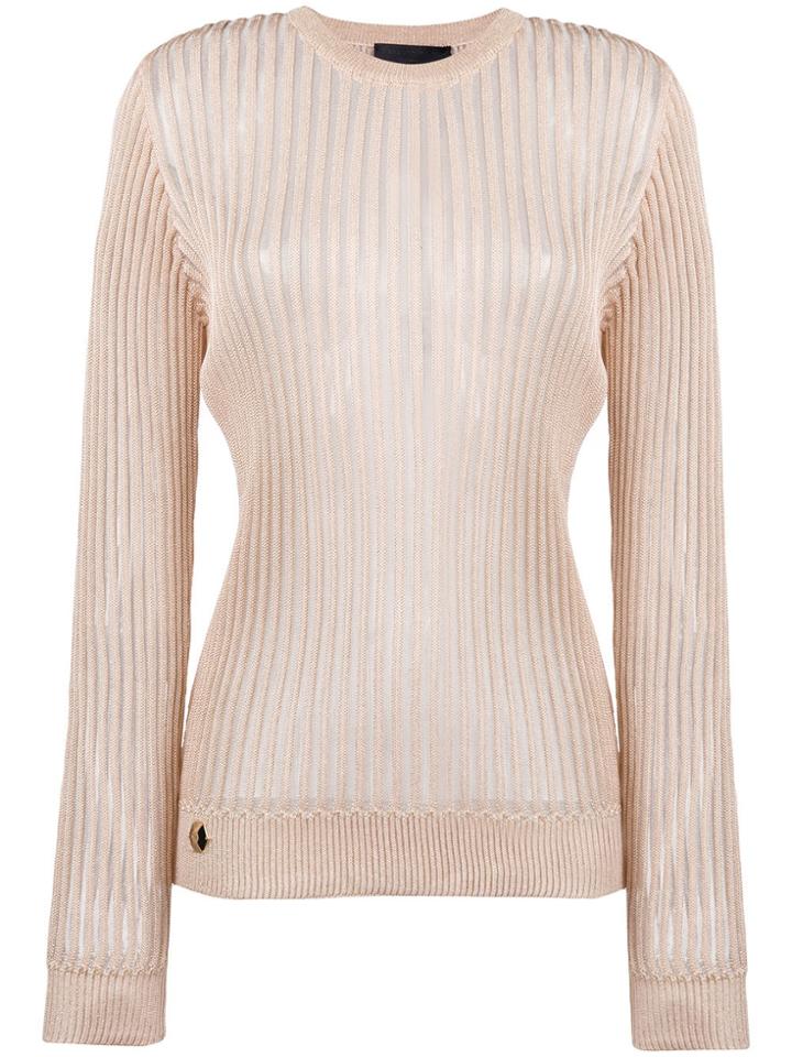 Philipp Plein Sheer Stripe Sweatshirt - Neutrals