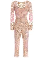 Needle & Thread Tiled Sequin Jumpsuit - Pink
