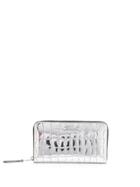 Karl Lagerfeld K/signature Croco Zip Wallet - Silver