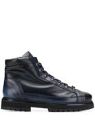 Santoni Ankle Lace-up Boots - Blue