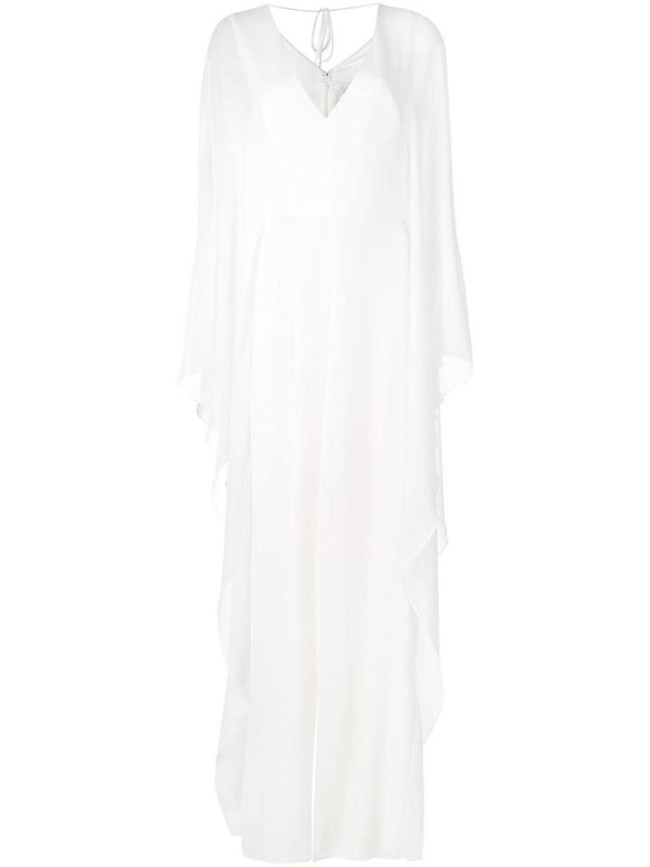 Halston Heritage Wide Billowing Style Jumpsuit - White