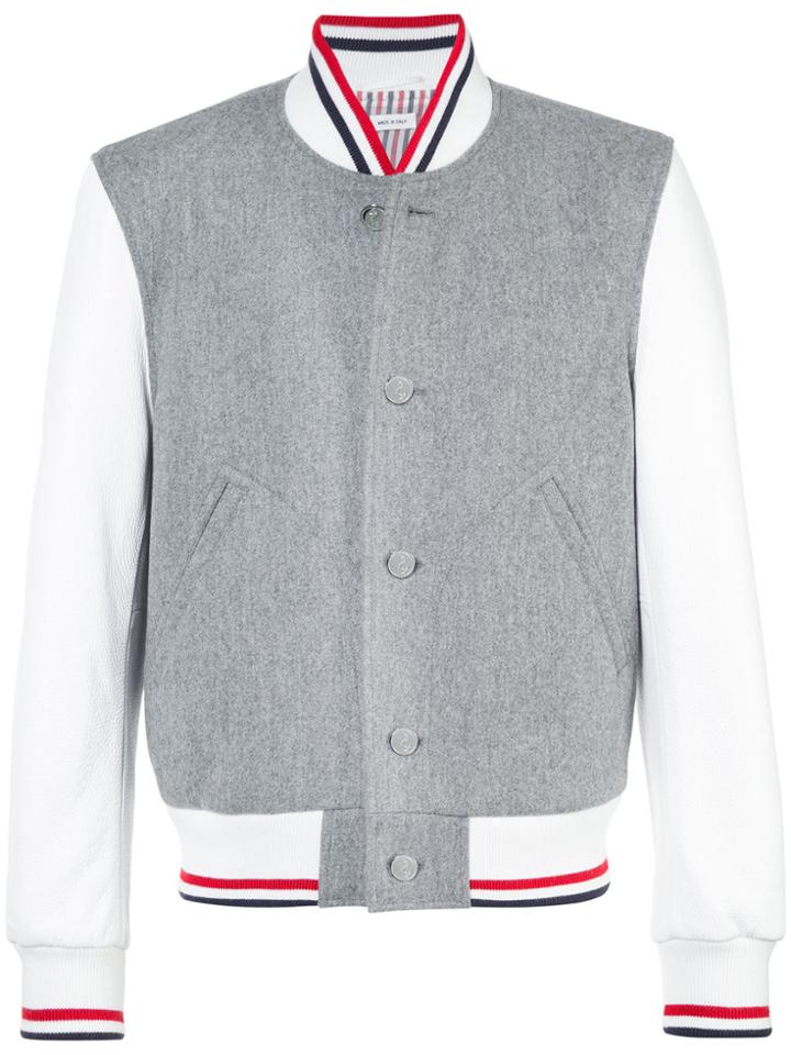 Thom Browne Contrast Bomber Jacket - Grey