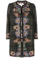 Bazar Deluxe Embroidered Checked Coat - Metallic