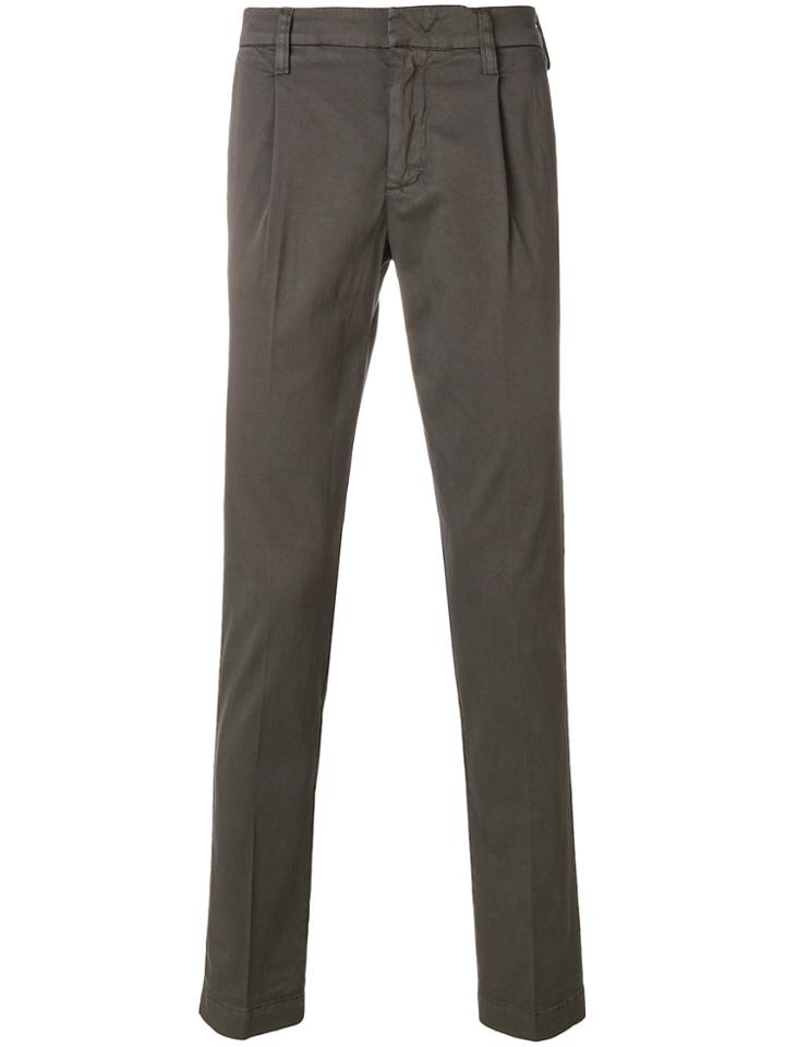 Entre Amis Straight Fit Trousers - Brown