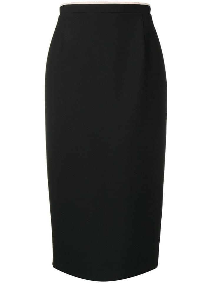 No21 Panelled Structure Pencil Skirt - Black
