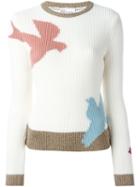 Red Valentino Swallow Pattern Jumper, Women's, Size: Xs, Nude/neutrals, Polyamide/viscose/angora/wool