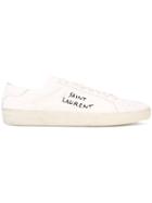 Saint Laurent Branded Court Classic Sneakers - White