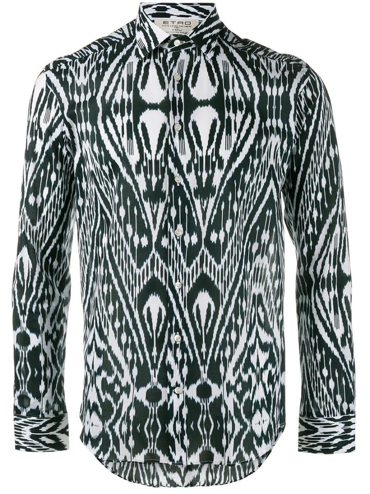 Etro Printed Shirt, Men's, Size: 38, Blue, Cotton