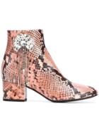 Coliac Python Printed Boots - Pink & Purple