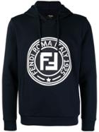 Fendi Printed Ff Logo Hoodie - Blue