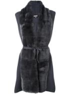 N.peal Cashmere 'milano' Gilet, Women's, Size: Small, Grey, Rabbit Fur/cashmere