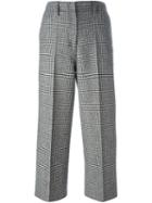 Edun Houndstooth Pattern Cropped Trousers, Women's, Size: 8, Black, Viscose/lambs Wool