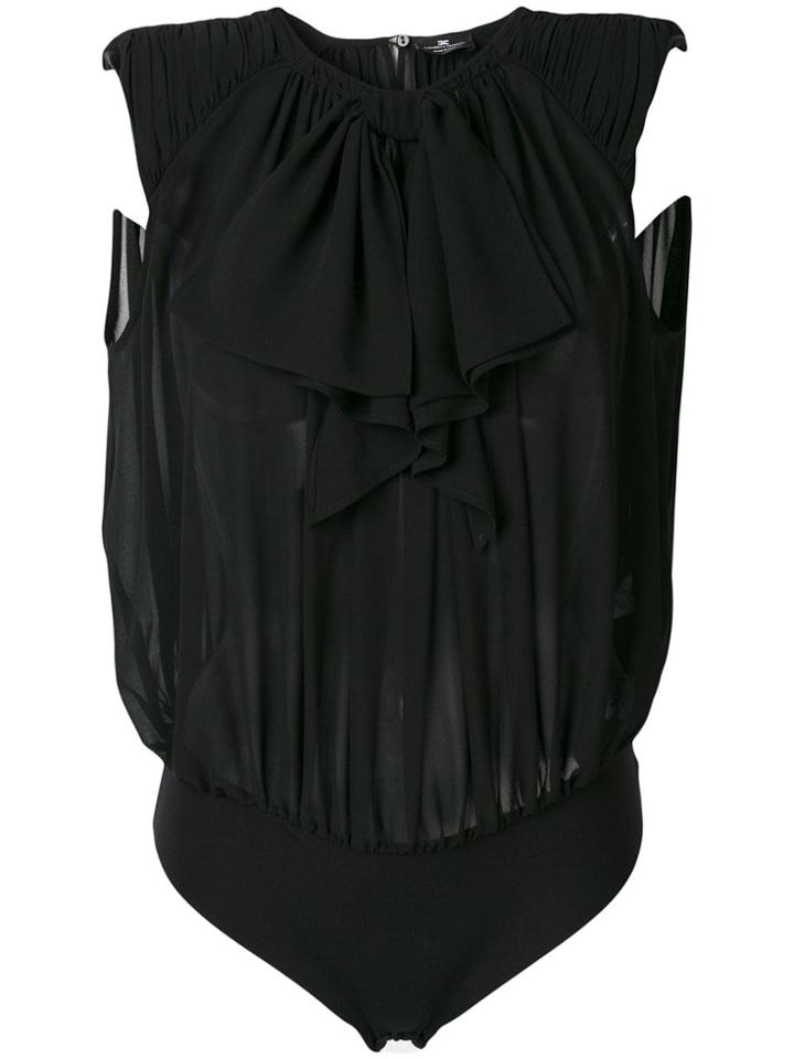 Elisabetta Franchi Frill-trim Sleeveless Top - Black
