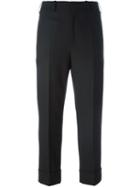 Neil Barrett Cropped Tailored Trousers, Women's, Size: 42, Black, Elastodiene/polyester/virgin Wool
