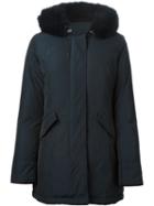 Woolrich Hooded Padded Coat, Women's, Size: Xs, Blue, Feather Down/polyamide/polyester
