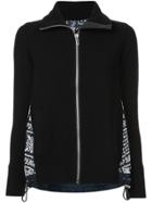 Sacai Embroidered Detail Knitted Jacket - Black