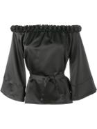 Jour/né Ruffle-trimmed Off Shoulder Blouse - Black