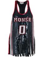 Monse Sequinned Jersey Tank Top - Blue