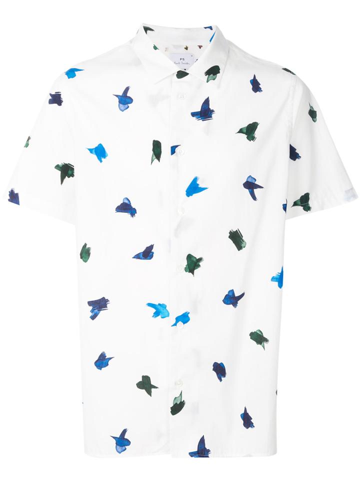Ps By Paul Smith Bird Print Shortsleeved Shirt - White